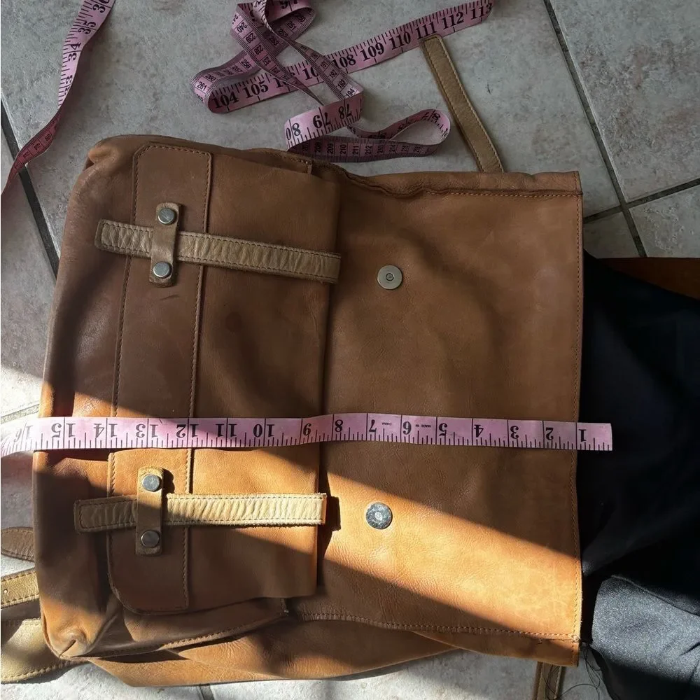 Carlo Cecchini Montana waxed travel bag book bag shoulder bag calf backpack Z7